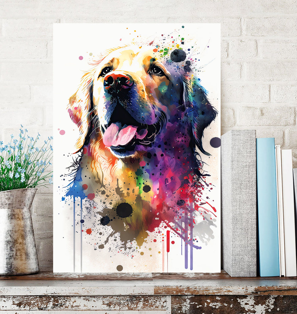 Golden Retriever Dog Watercolor Print Cute Pet Keepsake Wall Art Dog Lover Gift Adorable Canine Home Decor for Puppy Dog Lovers!