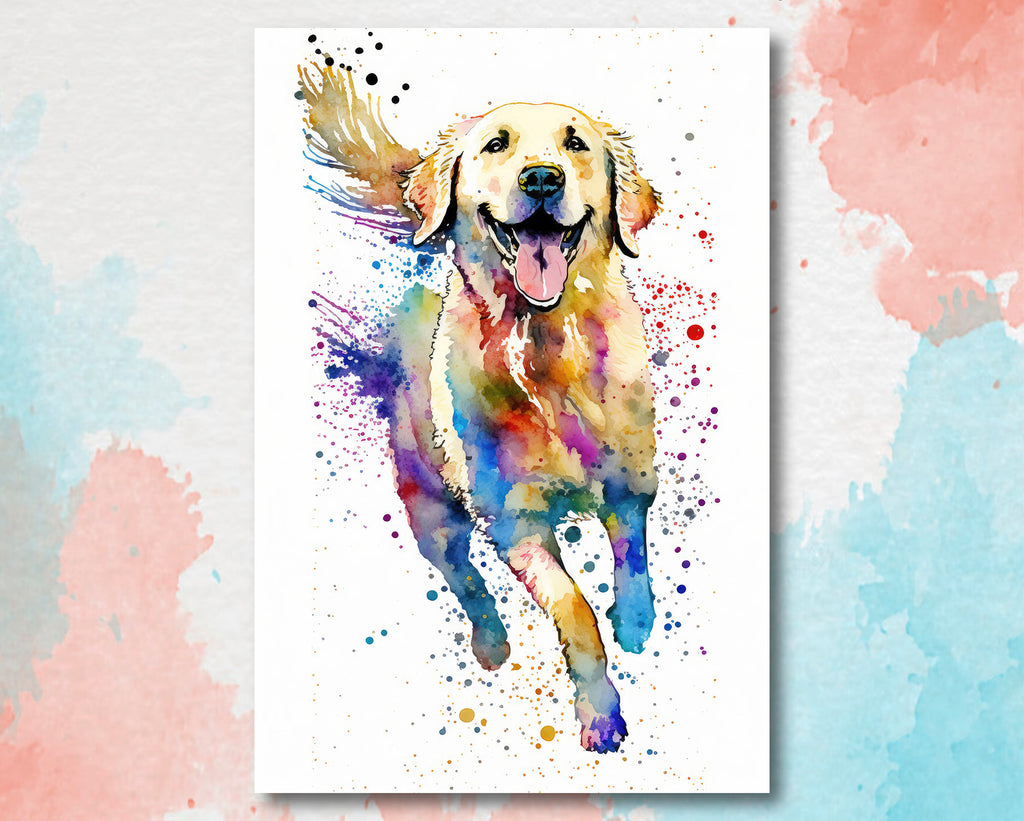 Golden Retriever Dog Watercolor Print Cute Pet Keepsake Wall Art Dog Lover Gift Adorable Canine Home Decor for Puppy Dog Lovers!