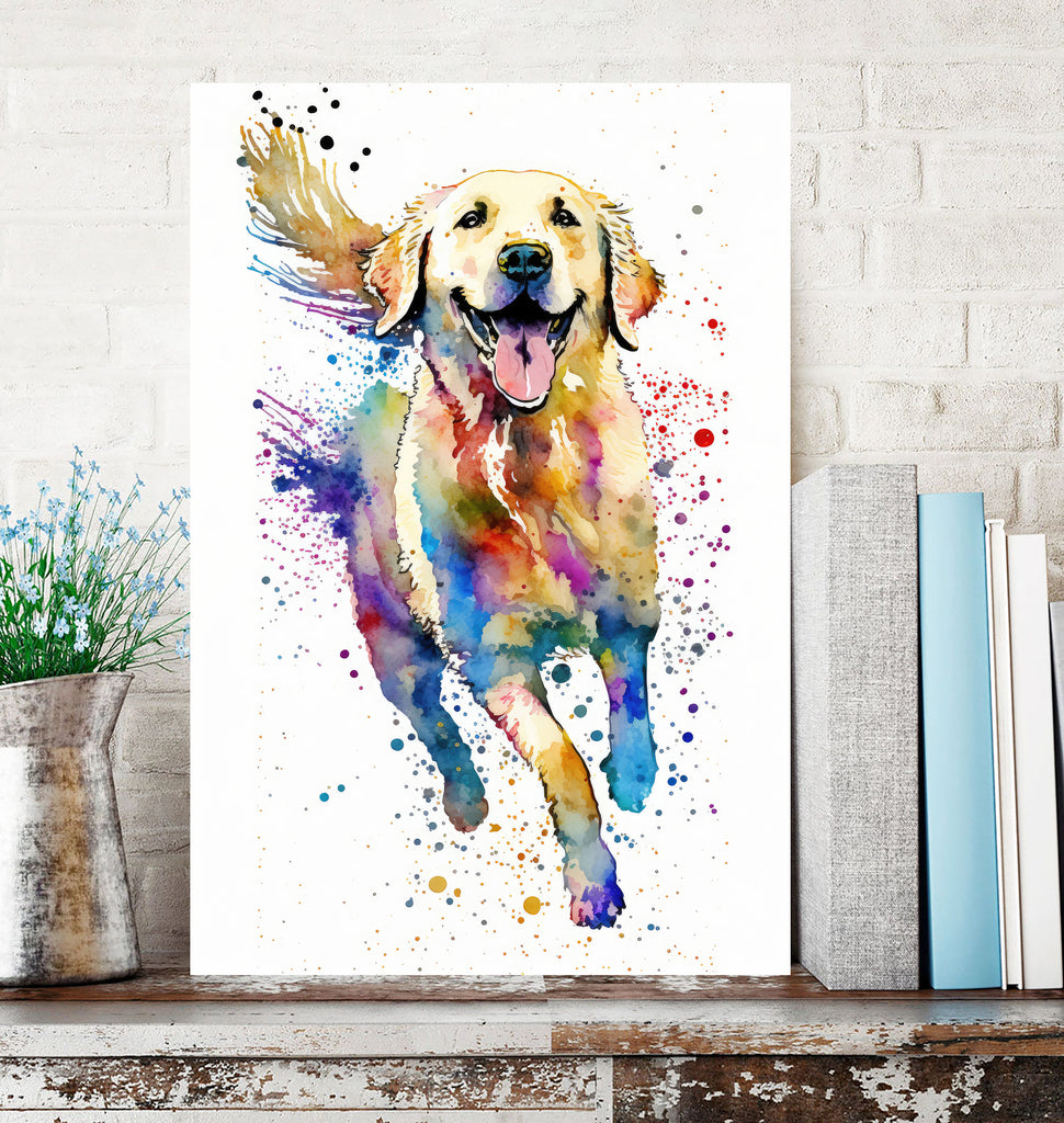 Golden Retriever Dog Watercolor Print Cute Pet Keepsake Wall Art Dog Lover Gift Adorable Canine Home Decor for Puppy Dog Lovers!