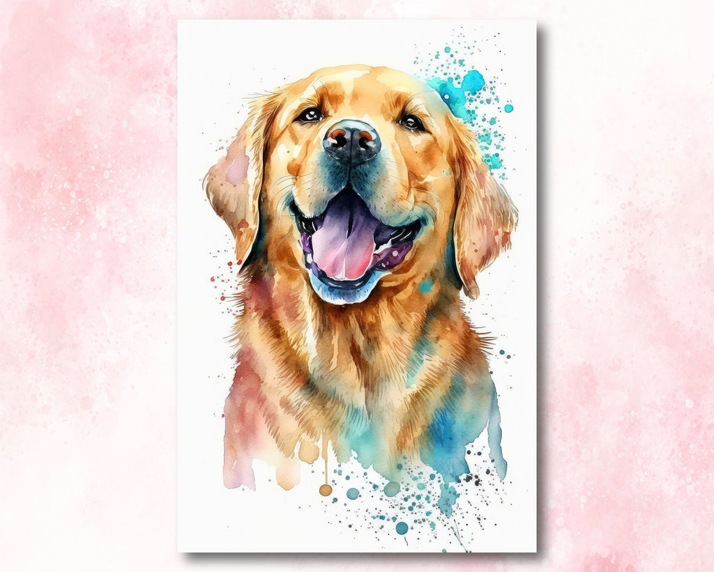 Golden Retriever Dog Watercolor Print Cute Pet Keepsake Wall Art Dog Lover Gift Adorable Canine Home Decor for Puppy Dog Lovers!