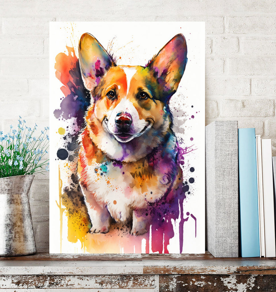 Corgi Dog Watercolor Print Cute Pet Keepsake Wall Art Dog Lover Gift Adorable Canine Home Decor for Puppy Dog Lovers!