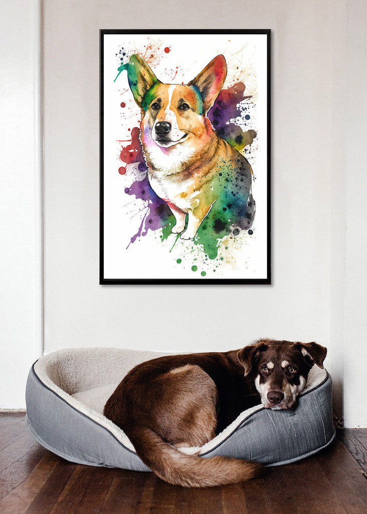 Corgi Dog Watercolor Print Cute Pet Keepsake Wall Art Dog Lover Gift Adorable Canine Home Decor for Puppy Dog Lovers!