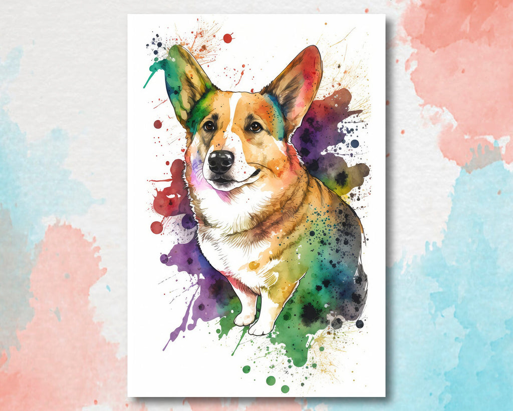 Corgi Dog Watercolor Print Cute Pet Keepsake Wall Art Dog Lover Gift Adorable Canine Home Decor for Puppy Dog Lovers!