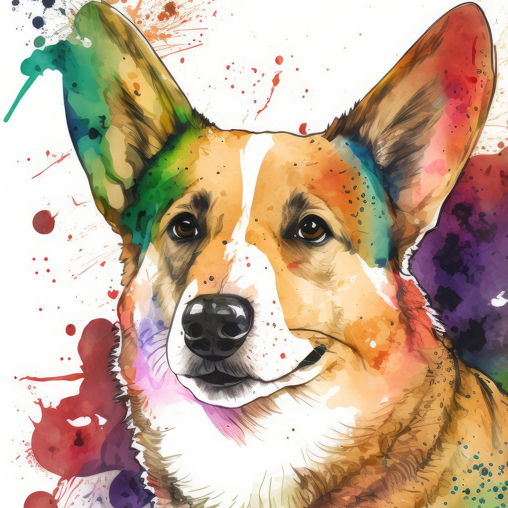 Corgi Dog Watercolor Print Cute Pet Keepsake Wall Art Dog Lover Gift Adorable Canine Home Decor for Puppy Dog Lovers!