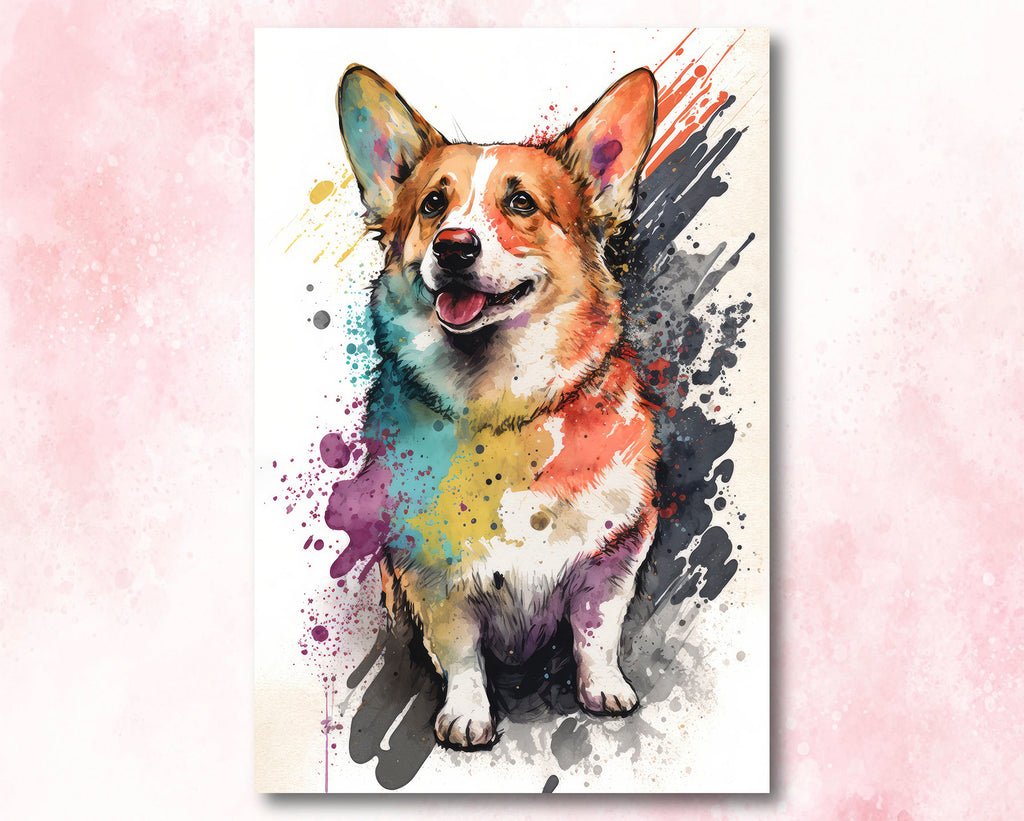 Corgi Dog Watercolor Print Cute Pet Keepsake Wall Art Dog Lover Gift Adorable Canine Home Decor for Puppy Dog Lovers!