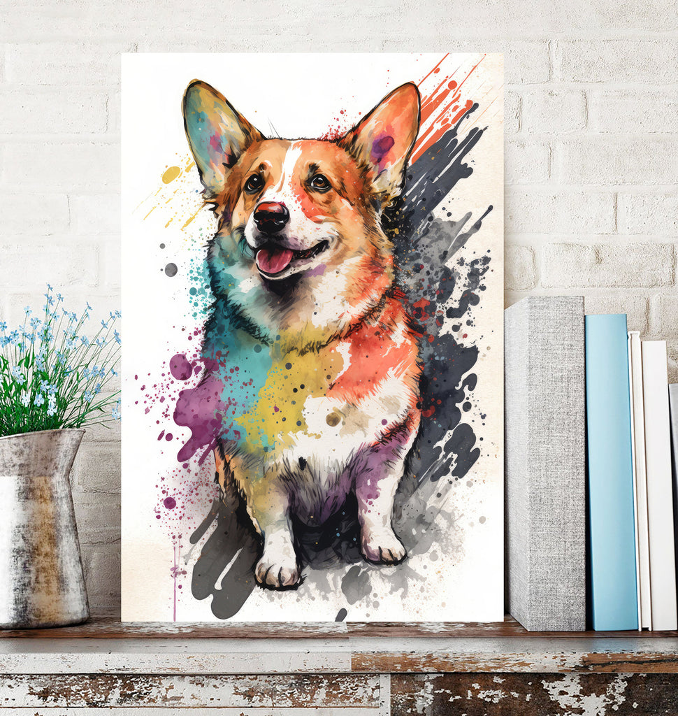 Corgi Dog Watercolor Print Cute Pet Keepsake Wall Art Dog Lover Gift Adorable Canine Home Decor for Puppy Dog Lovers!