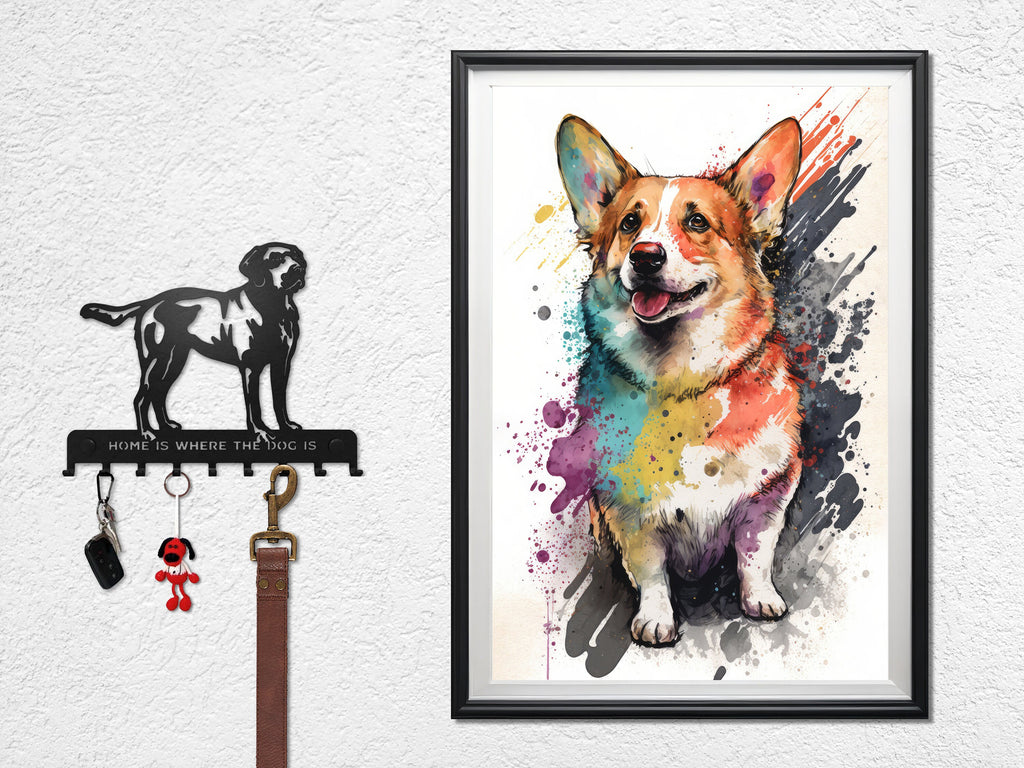 Corgi Dog Watercolor Print Cute Pet Keepsake Wall Art Dog Lover Gift Adorable Canine Home Decor for Puppy Dog Lovers!