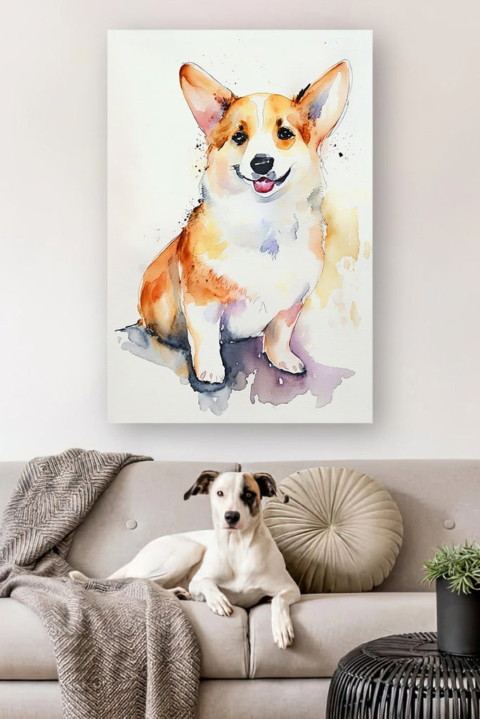 Corgi Dog Watercolor Print Cute Pet Keepsake Wall Art Dog Lover Gift Adorable Canine Home Decor for Puppy Dog Lovers!