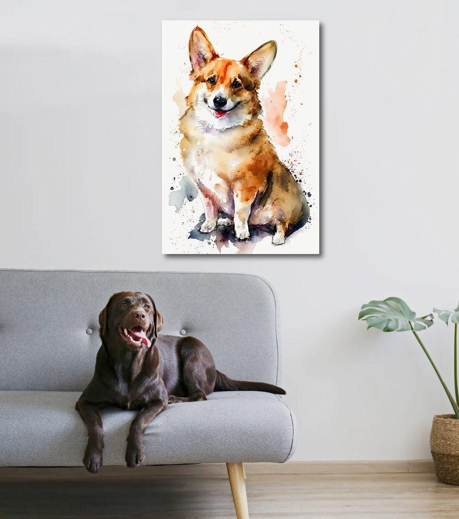 Corgi Dog Watercolor Print Cute Pet Keepsake Wall Art Dog Lover Gift Adorable Canine Home Decor for Puppy Dog Lovers!