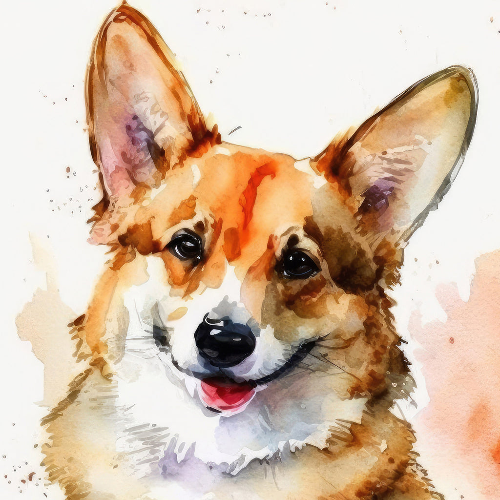 Corgi Dog Watercolor Print Cute Pet Keepsake Wall Art Dog Lover Gift Adorable Canine Home Decor for Puppy Dog Lovers!