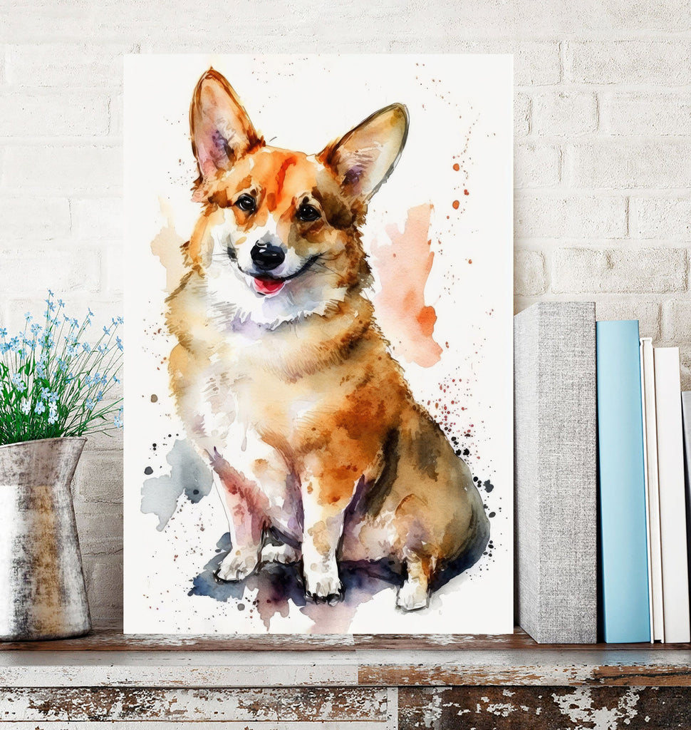 Corgi Dog Watercolor Print Cute Pet Keepsake Wall Art Dog Lover Gift Adorable Canine Home Decor for Puppy Dog Lovers!