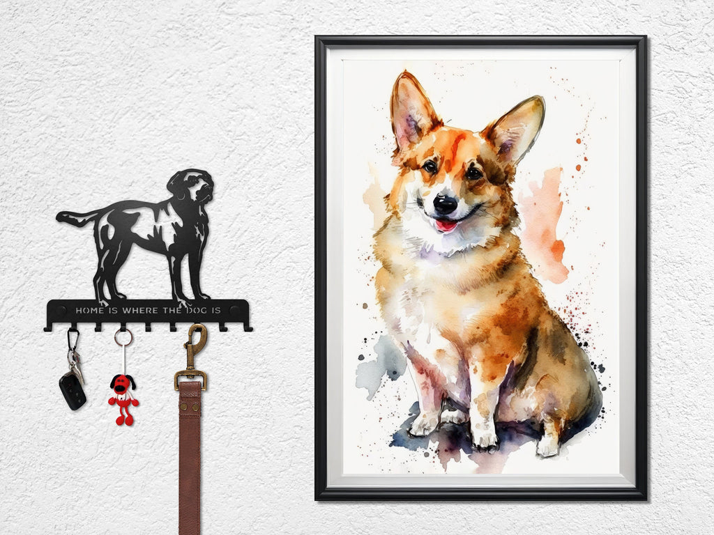 Corgi Dog Watercolor Print Cute Pet Keepsake Wall Art Dog Lover Gift Adorable Canine Home Decor for Puppy Dog Lovers!