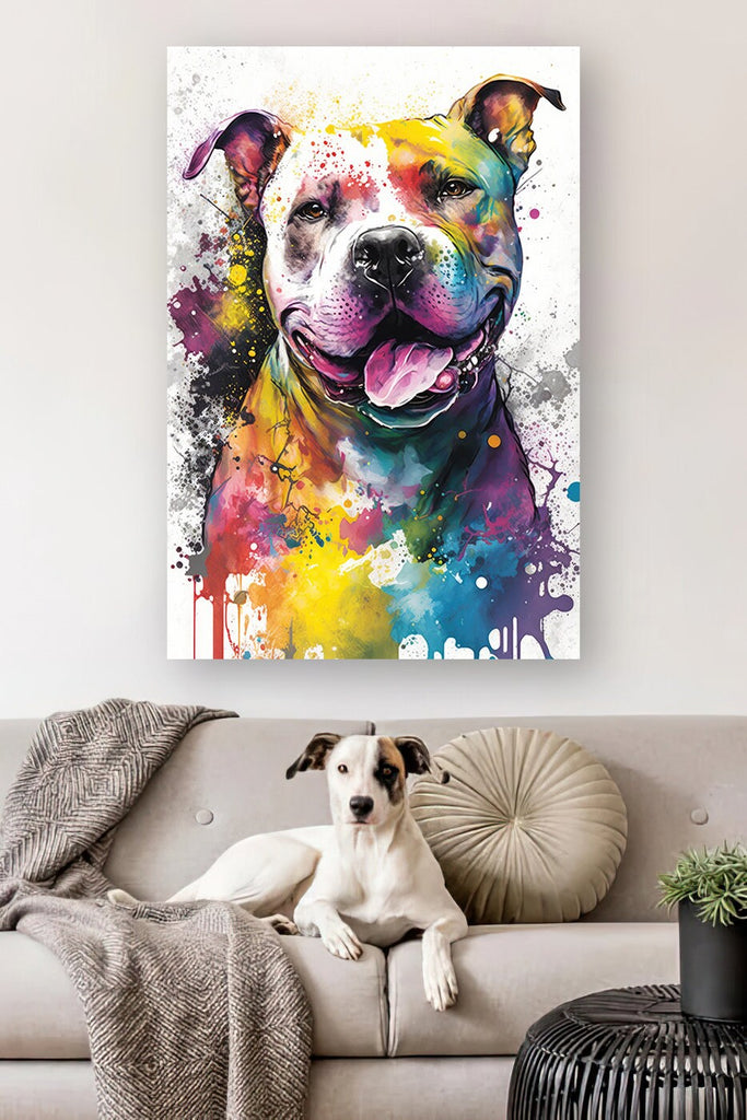 Pit Bull Watercolor Print Cute Pet Keepsake Wall Art Dog Lover Gift Adorable Staffordshire Terrier Home Decor for Puppy Dog Lovers!