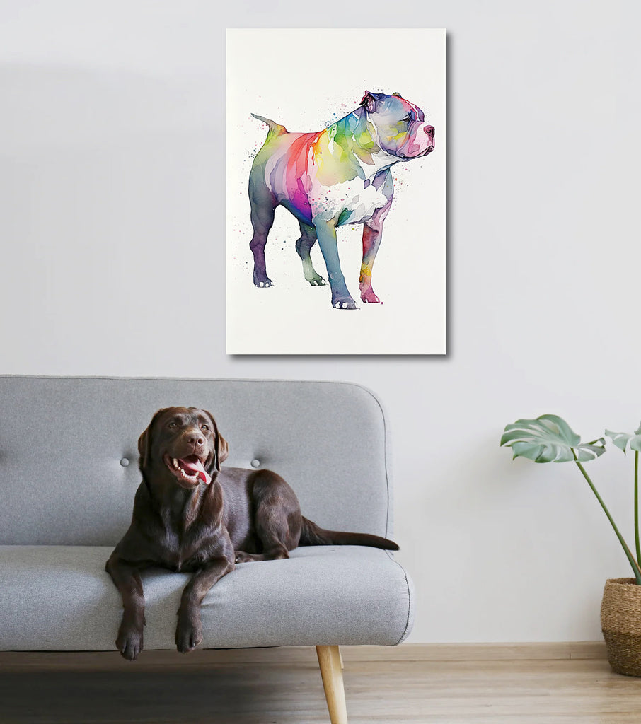 Pit Bull Watercolor Print Cute Pet Keepsake Wall Art Dog Lover Gift Adorable Staffordshire Terrier Home Decor for Puppy Dog Lovers!