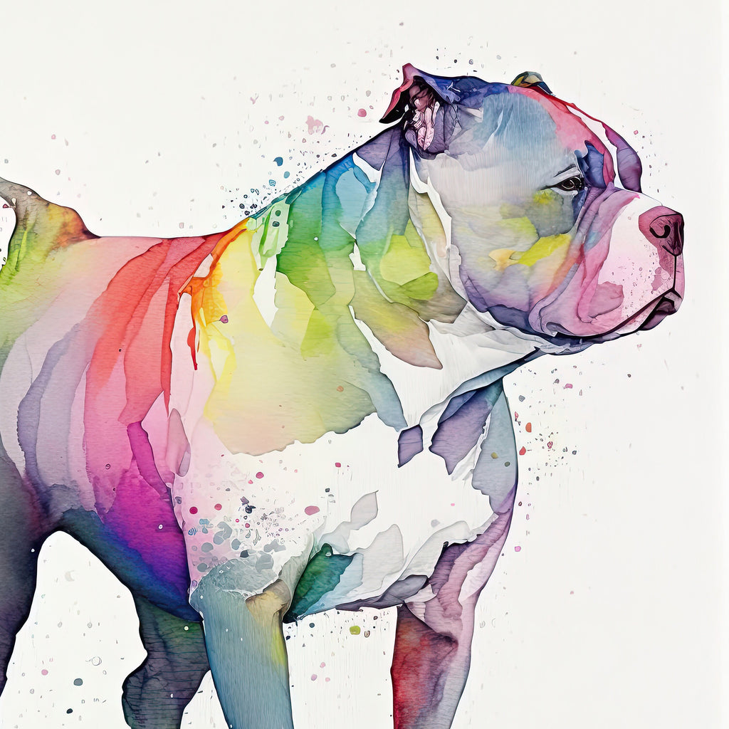 Pit Bull Watercolor Print Cute Pet Keepsake Wall Art Dog Lover Gift Adorable Staffordshire Terrier Home Decor for Puppy Dog Lovers!