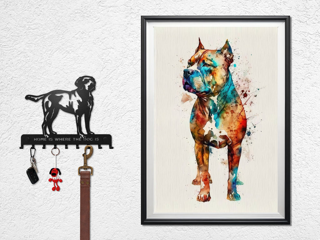 Pit Bull Watercolor Print Cute Pet Keepsake Wall Art Dog Lover Gift Adorable Staffordshire Terrier Home Decor for Puppy Dog Lovers!