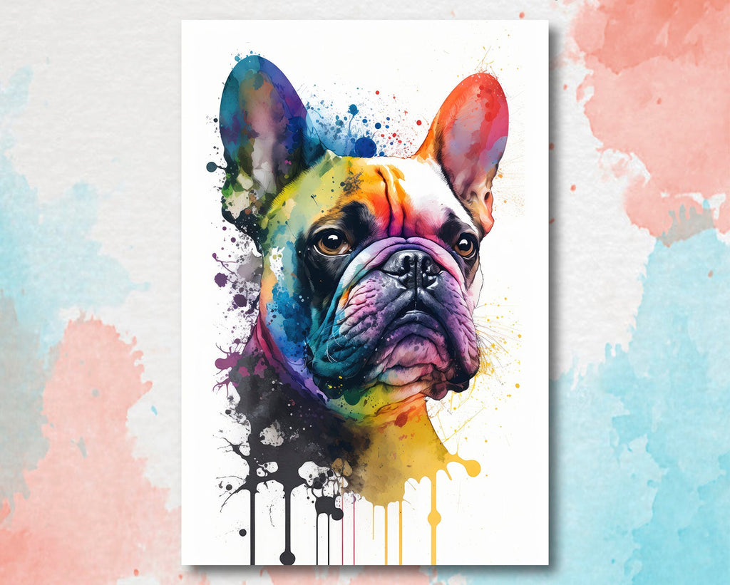 French Bulldog Watercolor Print Cute Pet Keepsake Wall Art Dog Lover Gift Adorable Canine Home Decor for Puppy Dog Lovers!