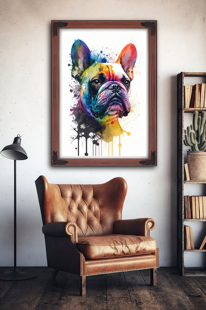 French Bulldog Watercolor Print Cute Pet Keepsake Wall Art Dog Lover Gift Adorable Canine Home Decor for Puppy Dog Lovers!