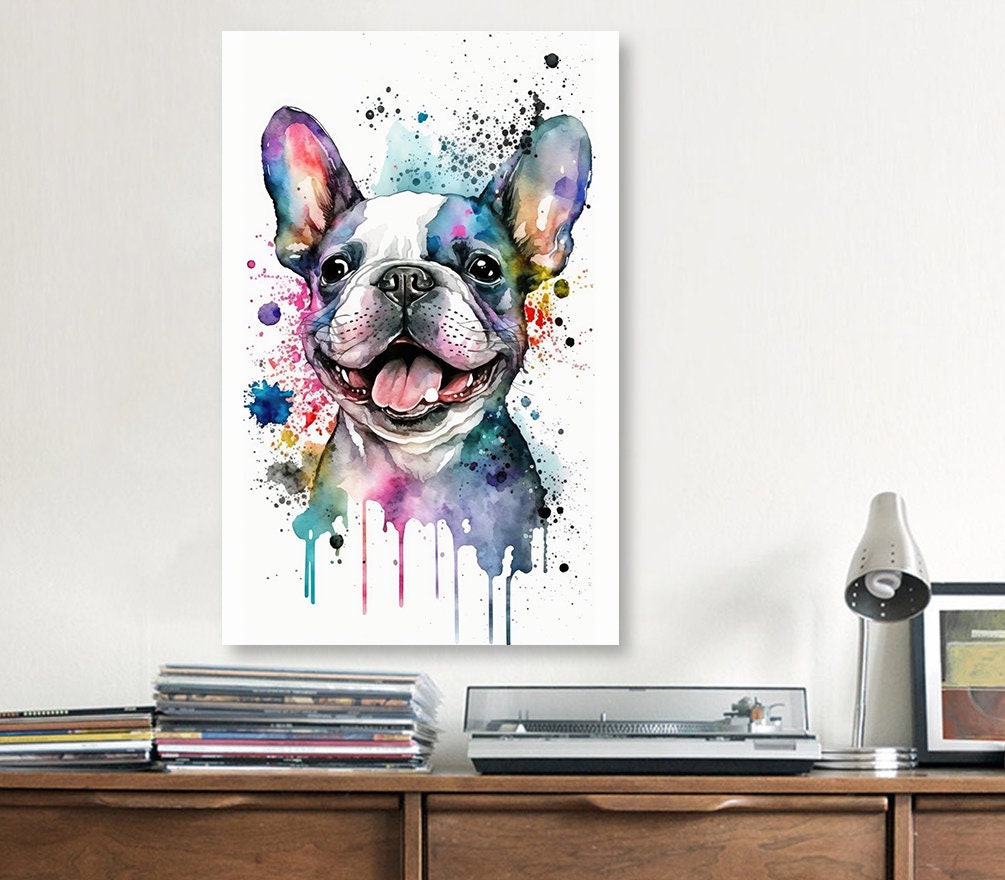 French Bulldog Watercolor Print Cute Pet Keepsake Wall Art Dog Lover Gift Adorable Canine Home Decor for Puppy Dog Lovers!