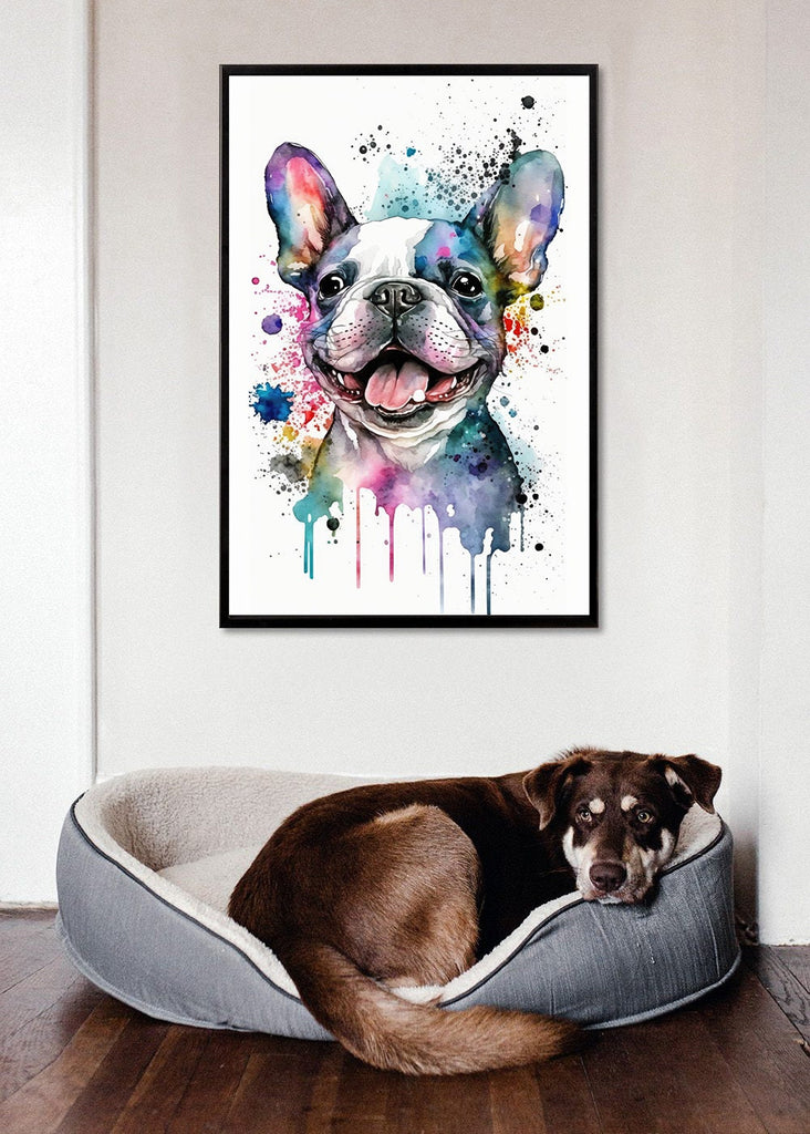 French Bulldog Watercolor Print Cute Pet Keepsake Wall Art Dog Lover Gift Adorable Canine Home Decor for Puppy Dog Lovers!