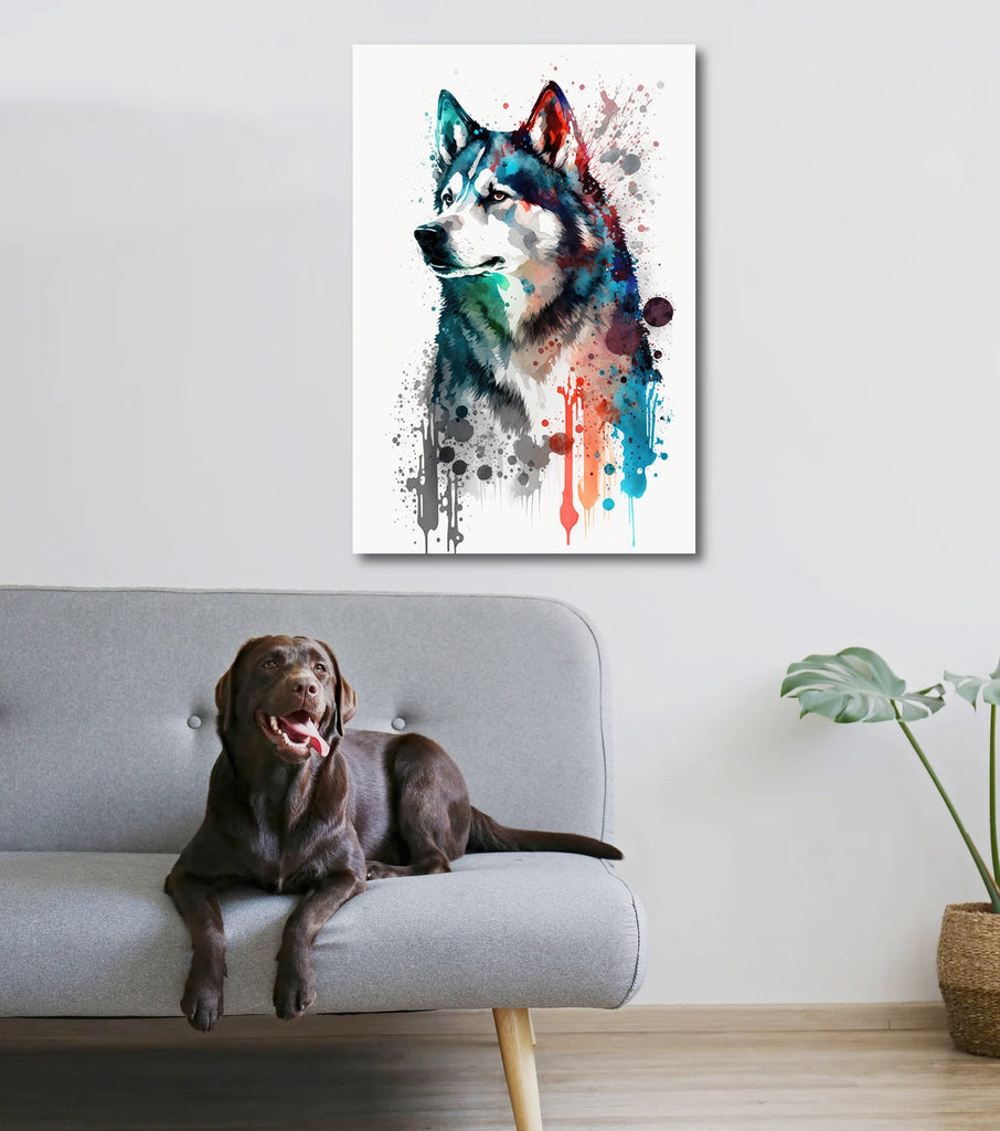 Siberian Husky Dog Painting Watercolor Print Cute Pet Keepsake Wall Art Dog Lover Gift Adorable Canine Home Decor for Puppy Lovers!