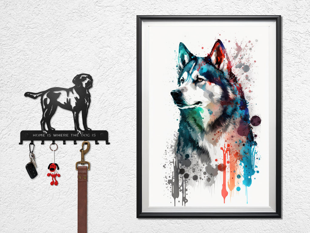 Siberian Husky Dog Painting Watercolor Print Cute Pet Keepsake Wall Art Dog Lover Gift Adorable Canine Home Decor for Puppy Lovers!