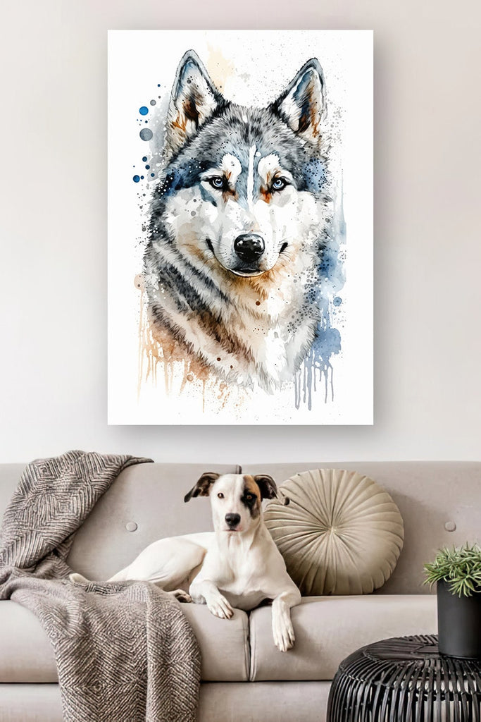 Siberian Husky Dog Painting Watercolor Print Cute Pet Keepsake Wall Art Dog Lover Gift Adorable Canine Home Decor for Puppy Lovers!