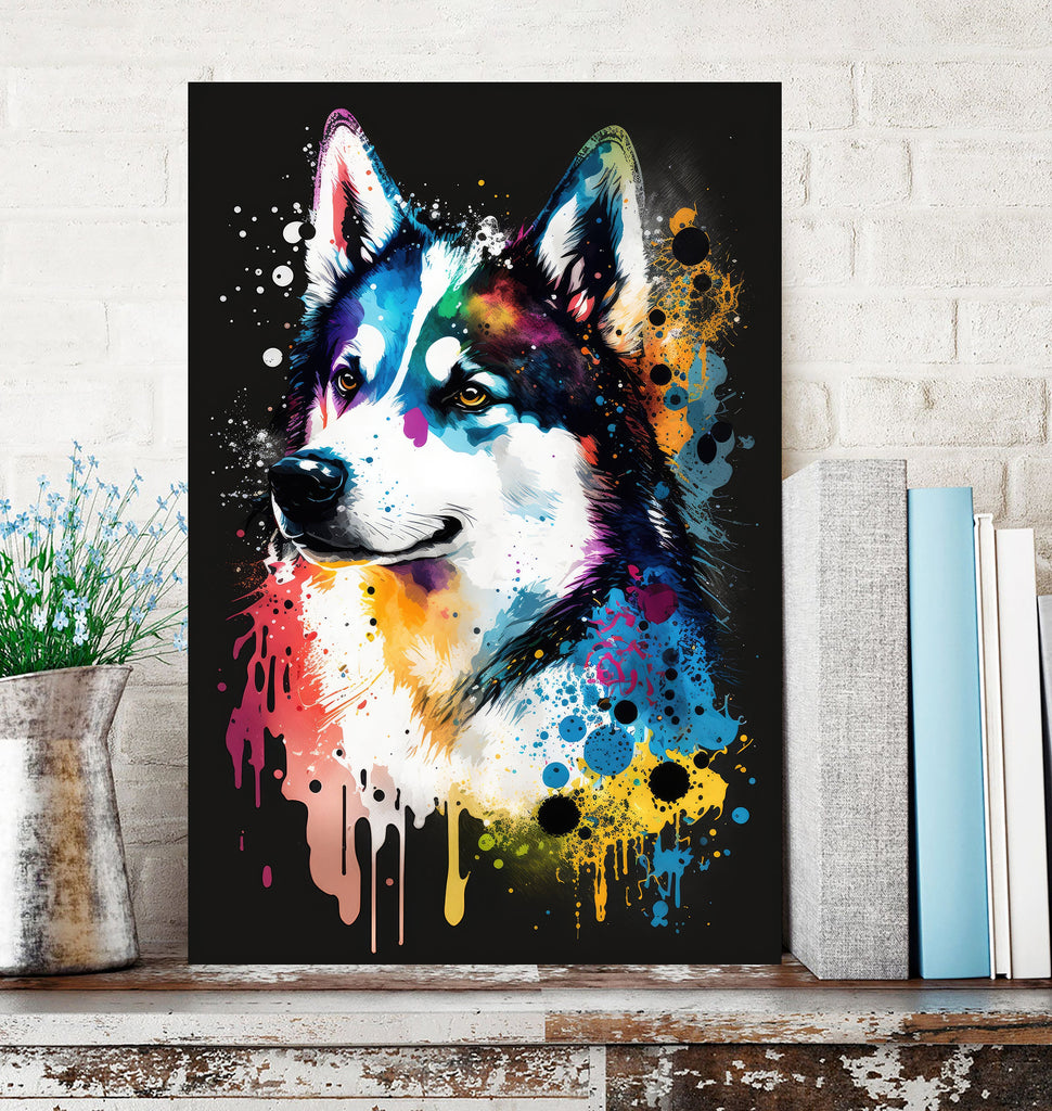 Siberian Husky Dog Painting Watercolor Print Cute Pet Keepsake Wall Art Dog Lover Gift Adorable Canine Home Decor for Puppy Lovers!