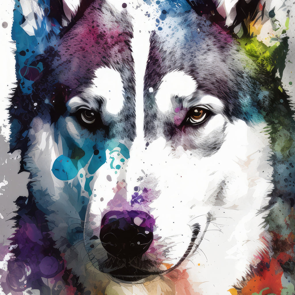 Siberian Husky Dog Painting Watercolor Print Cute Pet Keepsake Wall Art Dog Lover Gift Adorable Canine Home Decor for Puppy Lovers!