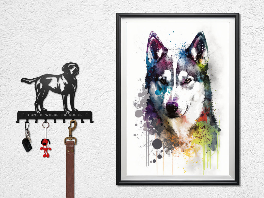 Siberian Husky Dog Painting Watercolor Print Cute Pet Keepsake Wall Art Dog Lover Gift Adorable Canine Home Decor for Puppy Lovers!