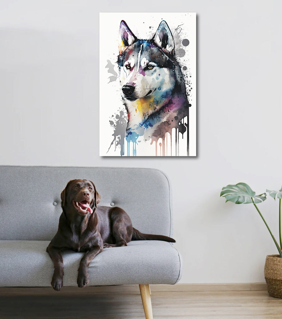 Siberian Husky Dog Painting Watercolor Print Cute Pet Keepsake Wall Art Dog Lover Gift Adorable Canine Home Decor for Puppy Lovers!