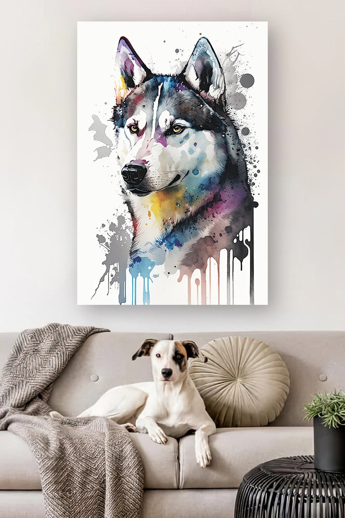 Siberian Husky Dog Painting Watercolor Print Cute Pet Keepsake Wall Art Dog Lover Gift Adorable Canine Home Decor for Puppy Lovers!