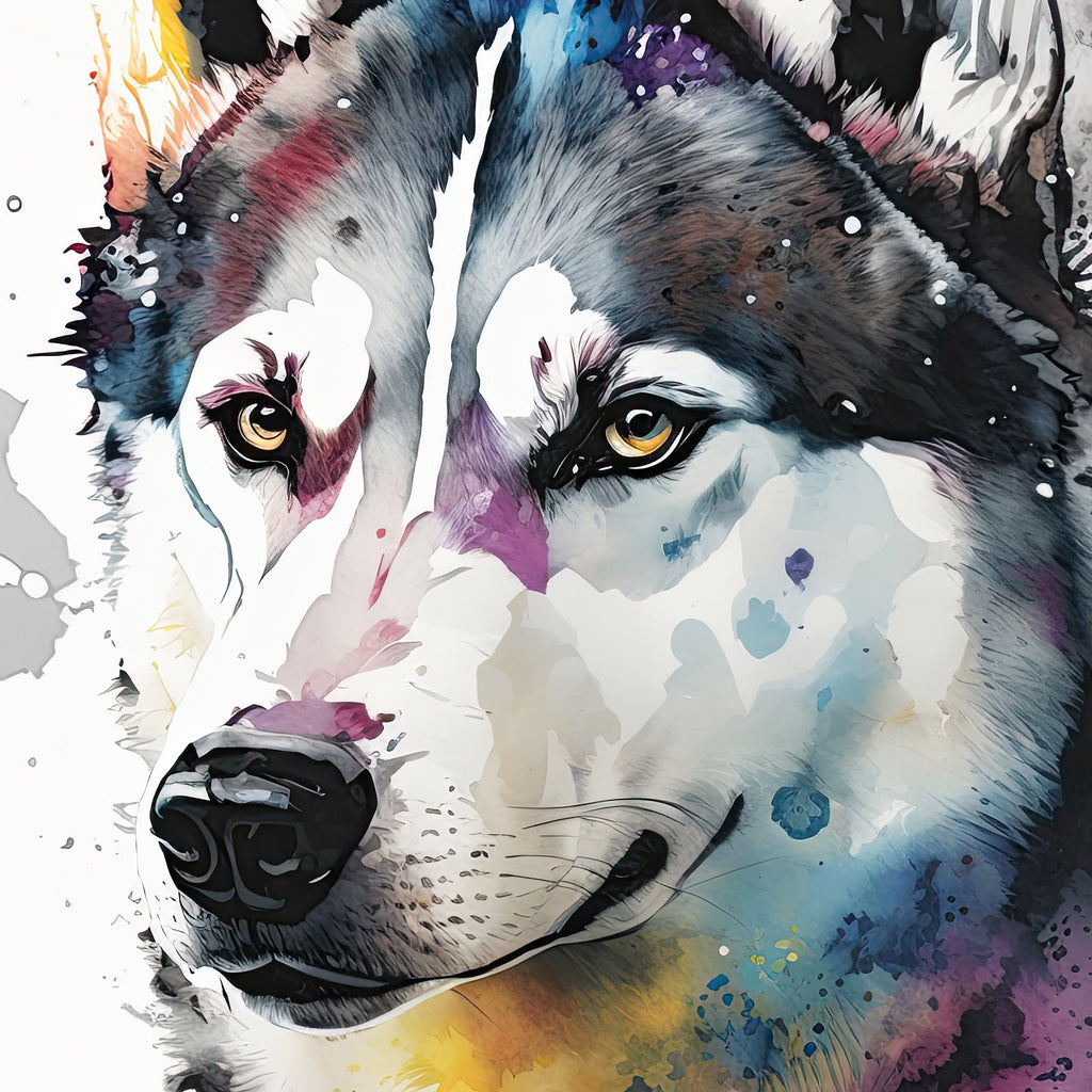 Siberian Husky Dog Painting Watercolor Print Cute Pet Keepsake Wall Art Dog Lover Gift Adorable Canine Home Decor for Puppy Lovers!