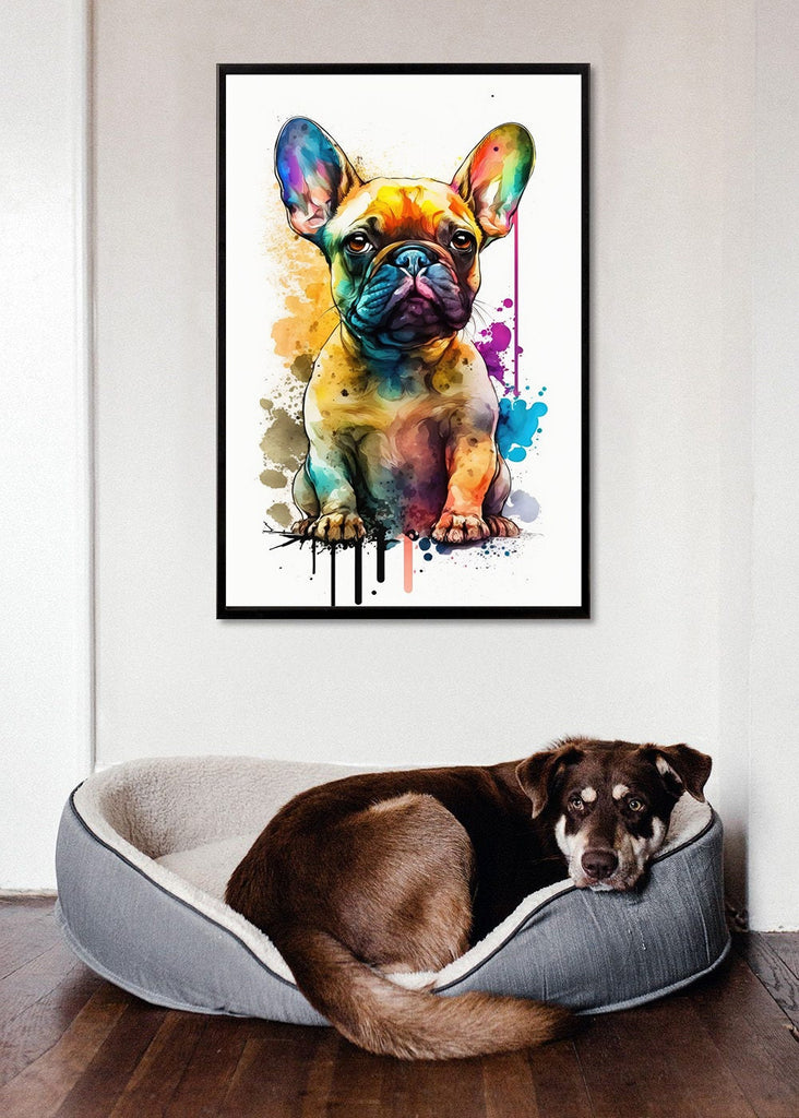 French Bulldog Watercolor Print Cute Pet Keepsake Wall Art Dog Lover Gift Adorable Canine Home Decor for Puppy Dog Lovers!