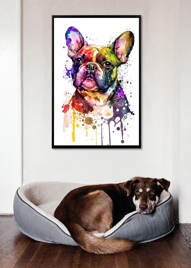 French Bulldog Watercolor Print Cute Pet Keepsake Wall Art Dog Lover Gift Adorable Canine Home Decor for Puppy Dog Lovers!