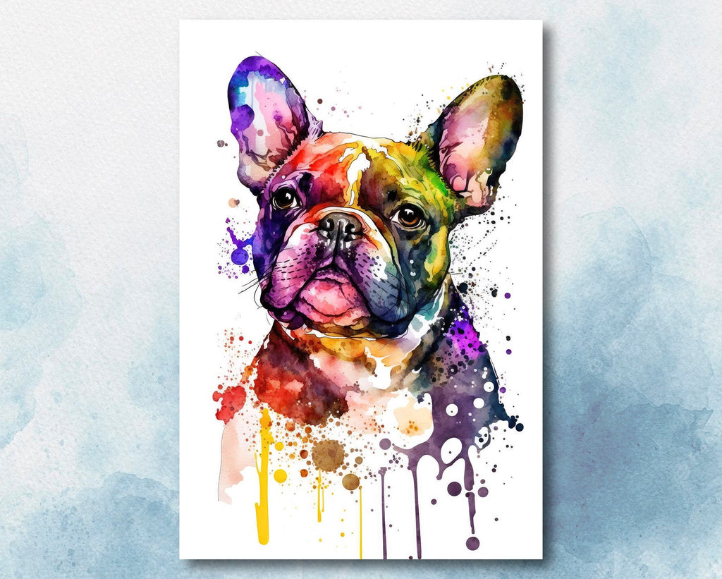 French Bulldog Watercolor Print Cute Pet Keepsake Wall Art Dog Lover Gift Adorable Canine Home Decor for Puppy Dog Lovers!