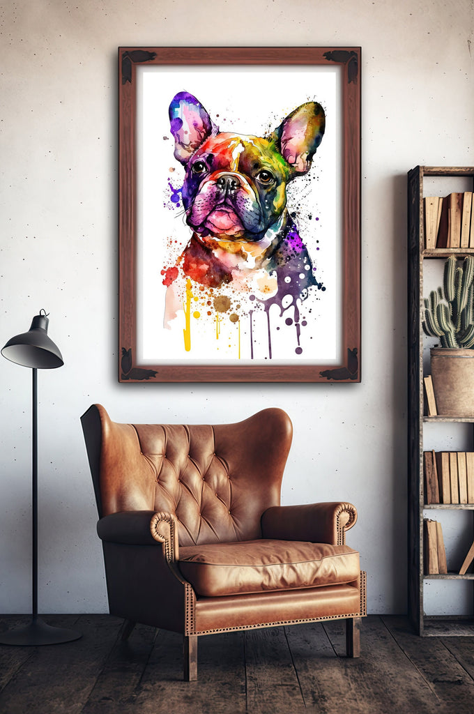 French Bulldog Watercolor Print Cute Pet Keepsake Wall Art Dog Lover Gift Adorable Canine Home Decor for Puppy Dog Lovers!