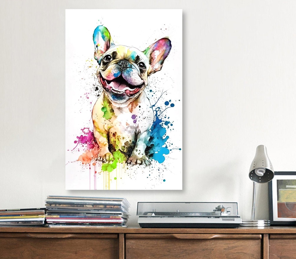 French Bulldog Watercolor Print Cute Pet Keepsake Wall Art Dog Lover Gift Adorable Canine Home Decor for Puppy Dog Lovers!