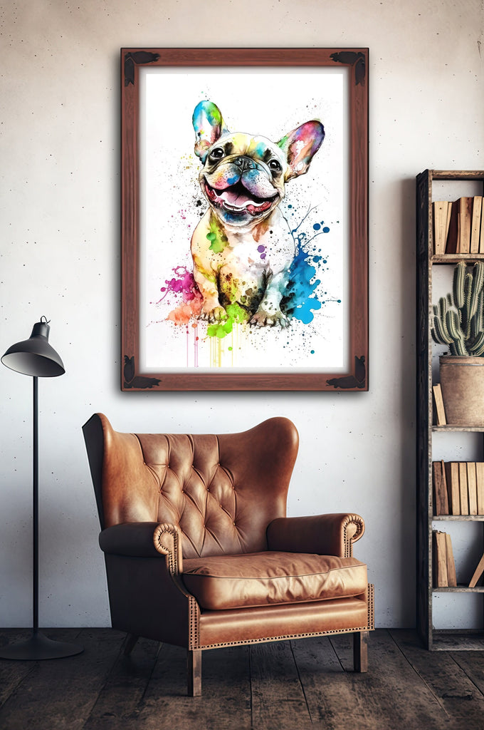 French Bulldog Watercolor Print Cute Pet Keepsake Wall Art Dog Lover Gift Adorable Canine Home Decor for Puppy Dog Lovers!