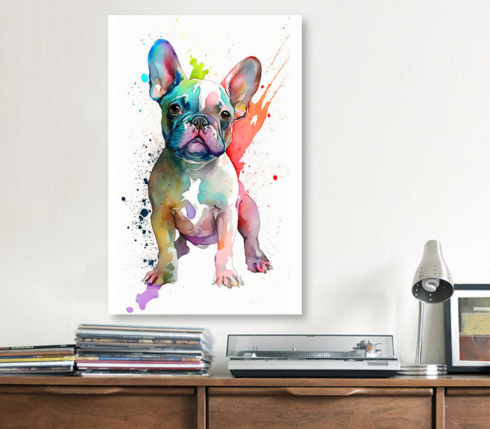 French Bulldog Watercolor Print Cute Pet Keepsake Wall Art Dog Lover Gift Adorable Canine Home Decor for Puppy Dog Lovers!