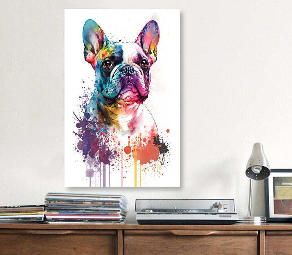 French Bulldog Watercolor Print Cute Pet Keepsake Wall Art Dog Lover Gift Adorable Canine Home Decor for Puppy Dog Lovers!