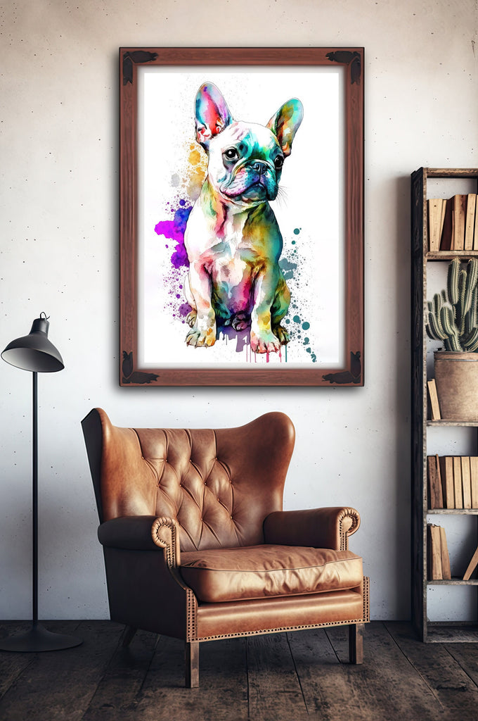 French Bulldog Watercolor Print Cute Pet Keepsake Wall Art Dog Lover Gift Adorable Canine Home Decor for Puppy Dog Lovers!