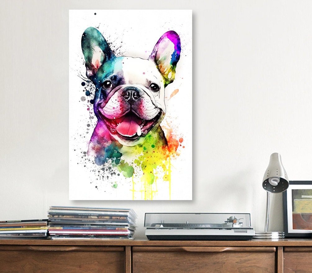 French Bulldog Watercolor Print Cute Pet Keepsake Wall Art Dog Lover Gift Adorable Canine Home Decor for Puppy Dog Lovers!