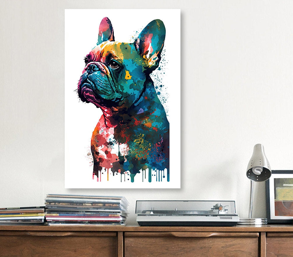 French Bulldog Watercolor Print Cute Pet Keepsake Wall Art Dog Lover Gift Adorable Canine Home Decor for Puppy Dog Lovers!