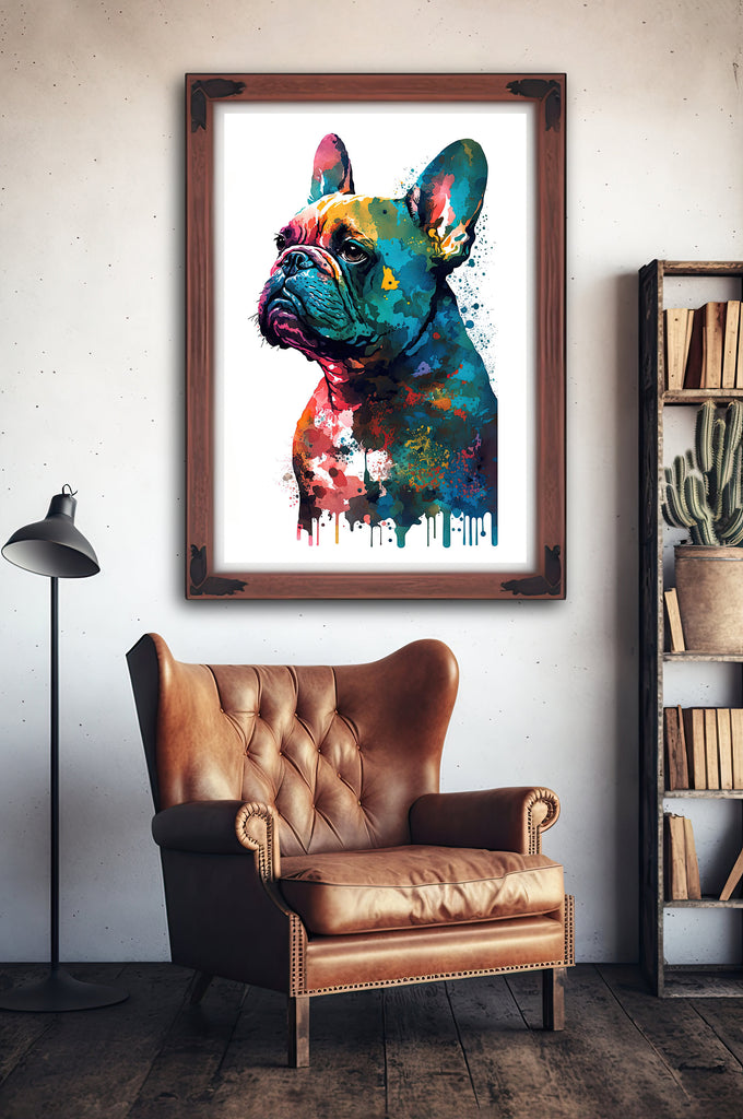 French Bulldog Watercolor Print Cute Pet Keepsake Wall Art Dog Lover Gift Adorable Canine Home Decor for Puppy Dog Lovers!