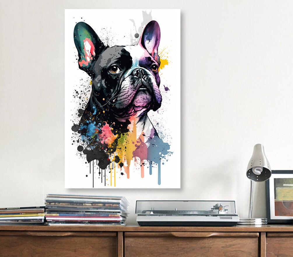 French Bulldog Watercolor Print Cute Pet Keepsake Wall Art Dog Lover Gift Adorable Canine Home Decor for Puppy Dog Lovers!