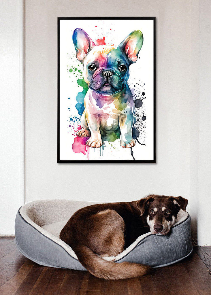 French Bulldog Watercolor Print Cute Pet Keepsake Wall Art Dog Lover Gift Adorable Canine Home Decor for Puppy Dog Lovers!