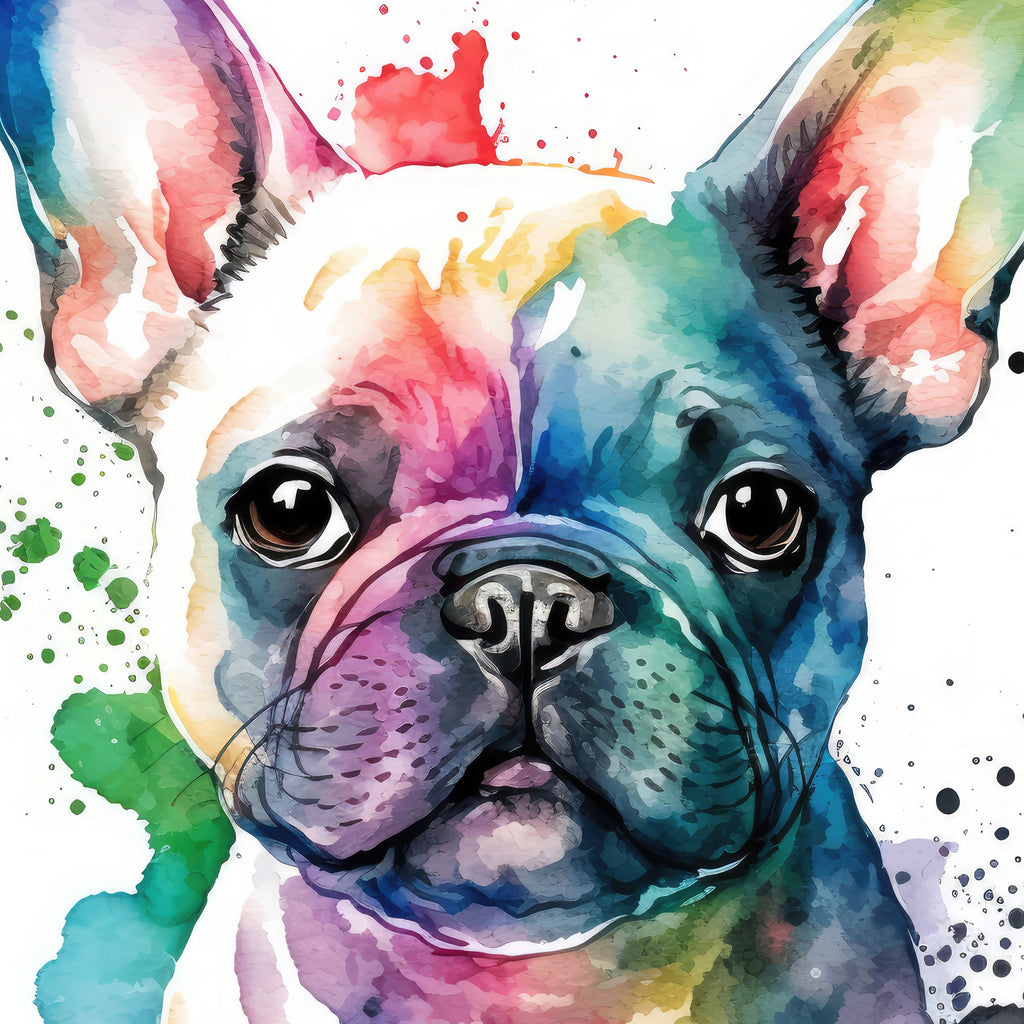 French Bulldog Watercolor Print Cute Pet Keepsake Wall Art Dog Lover Gift Adorable Canine Home Decor for Puppy Dog Lovers!