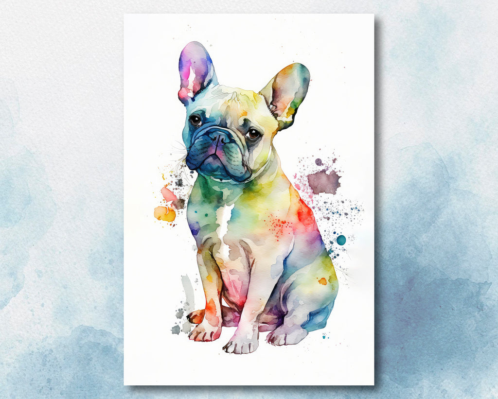 French Bulldog Watercolor Print Cute Pet Keepsake Wall Art Dog Lover Gift Adorable Canine Home Decor for Puppy Dog Lovers!