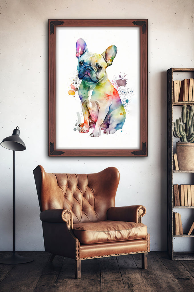 French Bulldog Watercolor Print Cute Pet Keepsake Wall Art Dog Lover Gift Adorable Canine Home Decor for Puppy Dog Lovers!